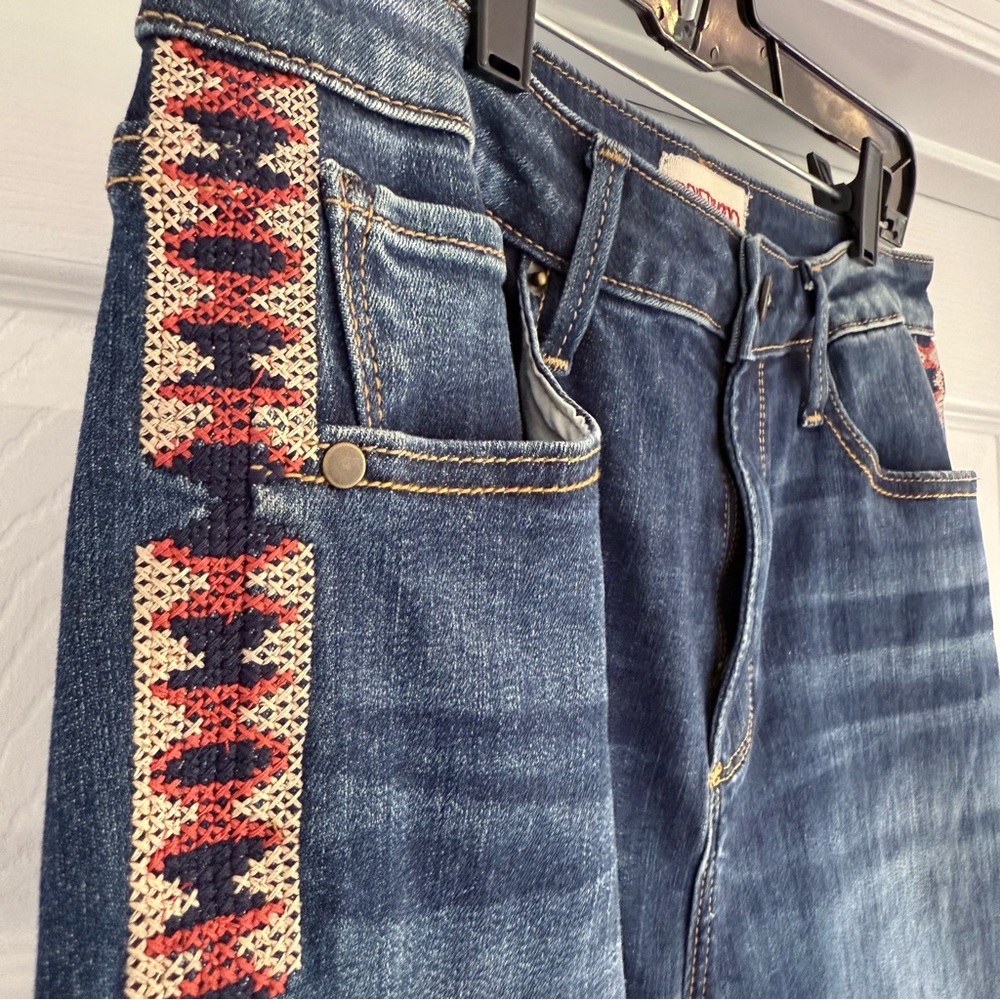 DRIFTWOOD High Rise Jeans with Blue and Red Accents - Picture 3 of 9